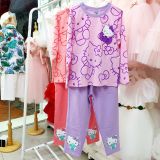  Đồ bộ dài tay bé gái mặc ngủ từ 22-32kg họa tiết Hello Kitty 