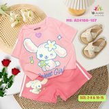  Bộ thun đùi cotton bé gái họa tiết Cinnamon xinh xắn 