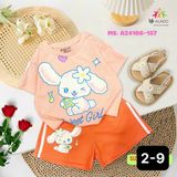  Bộ thun đùi cotton bé gái họa tiết Cinnamon xinh xắn 
