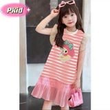  Đầm thun bé gái phối dập ly mềm họa tiết Melody, Cinnamon, Kuromi siêu dễ thương D25 _ Beekids 