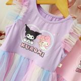  Đầm công chúa họa tiết Kuromi Melody phối lưới nhiều màu mềm mịn dễ thương D26 _ Beekids 