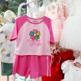  Set bé gái áo dây rút 2 bên in hình bông hoa dễ thương 