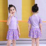  Đồ bơi bé gái dáng váy có nón họa tiết dễ thương BB03 _ Beekids 