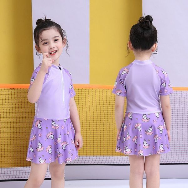  Đồ bơi bé gái dáng váy có nón họa tiết dễ thương BB03 _ Beekids 