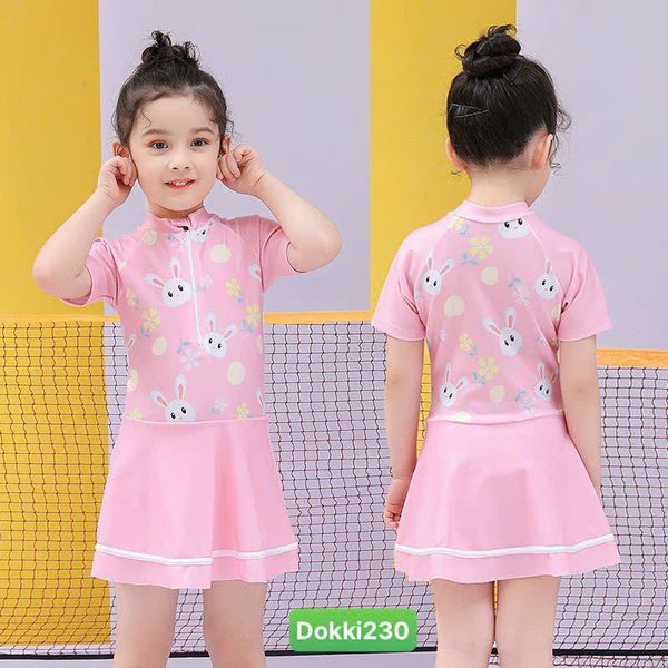  Đồ bơi bé gái dáng váy có nón họa tiết dễ thương BB03 _ Beekids 