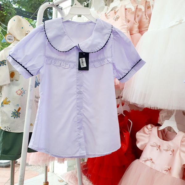  HSA01 _ Áo sơ mi đồng phục học sinh nữ cổ sen chất mềm mát _ Beekids 