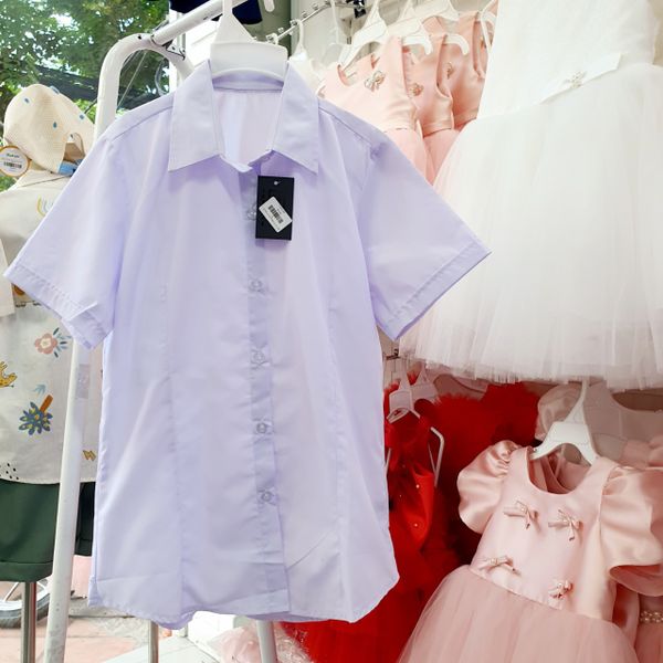  HSA02 _ Áo sơ mi đồng phục học sinh nữ cổ nhọn chất mềm mát _ Beekids 