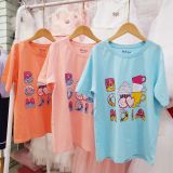  Đồ bộ lửng cotton cho bé gái từ 32kg đến 55kg họa tiết ly kem dễ thương 