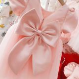  CC07 _ Đầm công chúa thiết kế đính nơ nhí ngọc trai xinh xắn _ Beekids 