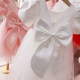  CC07 _ Đầm công chúa thiết kế đính nơ nhí ngọc trai xinh xắn _ Beekids 