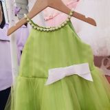  Đầm công chúa bé gái cổ yếm đính ngọc trai xinh xắn 