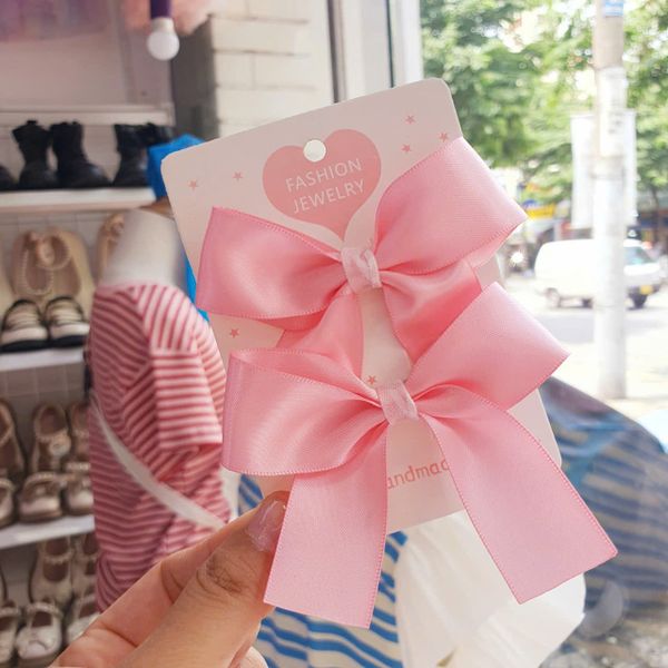  Set 2 kẹp tóc nơ xinh cho bé gái màu hồng cực kỳ dễ thương T02 _ Beekids 