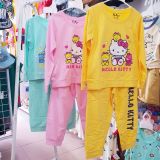  Bộ thun dài tay cho bé gái hoa tiết Hello Kitty xinh xắn 