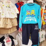  Bộ thun dài tay mặc ngủ cho bé trai in hình minions siêu ngầu 