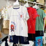  Đồ bộ bé trai chất cotton 4 chiều mềm mát hoạ tiết nhện in chữ Superman 