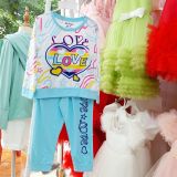  DB21 _ Bộ thun dài tay bé gái mặc ngủ in chữ Love sành điệu _ Beekids 