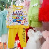  DB21 _ Bộ thun dài tay bé gái mặc ngủ in chữ Love sành điệu _ Beekids 