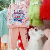  DB21 _ Bộ thun dài tay bé gái mặc ngủ in chữ Love sành điệu _ Beekids 