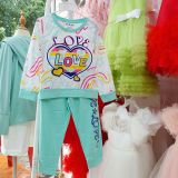  DB21 _ Bộ thun dài tay bé gái mặc ngủ in chữ Love sành điệu _ Beekids 