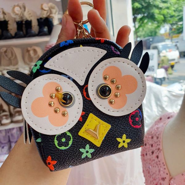  Túi da mini phụ kiện móc khóa cho các bạn nữ hình cú mèo xinh xắn 