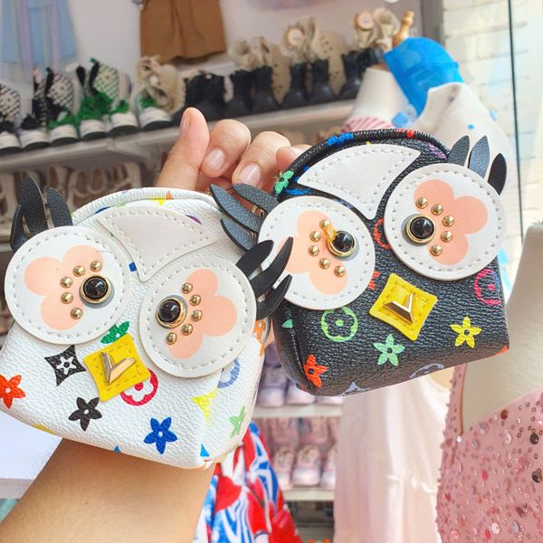  Túi da mini phụ kiện móc khóa cho các bạn nữ hình cú mèo xinh xắn 