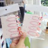  Set 4 kẹp tóc mái bé gái đính charm hoạt hình dễ thương 