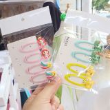  Set 4 kẹp tóc mái bé gái đính charm hoạt hình dễ thương 