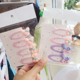  Set 4 kẹp tóc mái bé gái đính charm hoạt hình dễ thương 