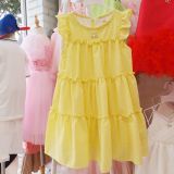  Đầm váy bé gái tay cánh tiên nhún bèo 3 tầng mềm mại thoáng mát D04 - Beekids 