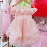  Đầm công chúa phối voan trễ vai siêu đẹp cho bé gái mặc đi lễ tiệc CC01 _ Beekids 