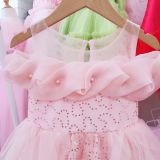  Đầm công chúa phối voan trễ vai siêu đẹp cho bé gái mặc đi lễ tiệc CC01 _ Beekids 