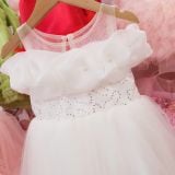  Đầm công chúa phối voan trễ vai siêu đẹp cho bé gái mặc đi lễ tiệc CC01 _ Beekids 