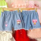  Quần short jean denim bé gái họa tiết vô cùng dễ thương Q01_Beekids 