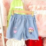  Quần short jean denim bé gái họa tiết vô cùng dễ thương Q01_Beekids 