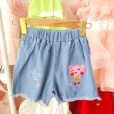  Quần short jean denim bé gái họa tiết vô cùng dễ thương Q01_Beekids 