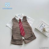  Set gile công tử 4 chi tiết kèm cà vạt cực sang cho bé trai S03 _ Beekids 