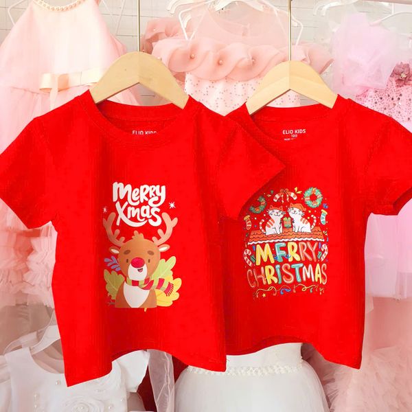  Áo thun Noel cho bé trai và bé gái họa tiết giáng sinh 