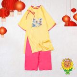  Bộ áo dài Tết cho bé hoa bướm sắc xuân siêu xinh AD01 _ Beekids 