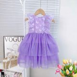  Đầm xinh cho bé phối lưới đính bướm vô cùng dễ thương D05 _ Beekids 