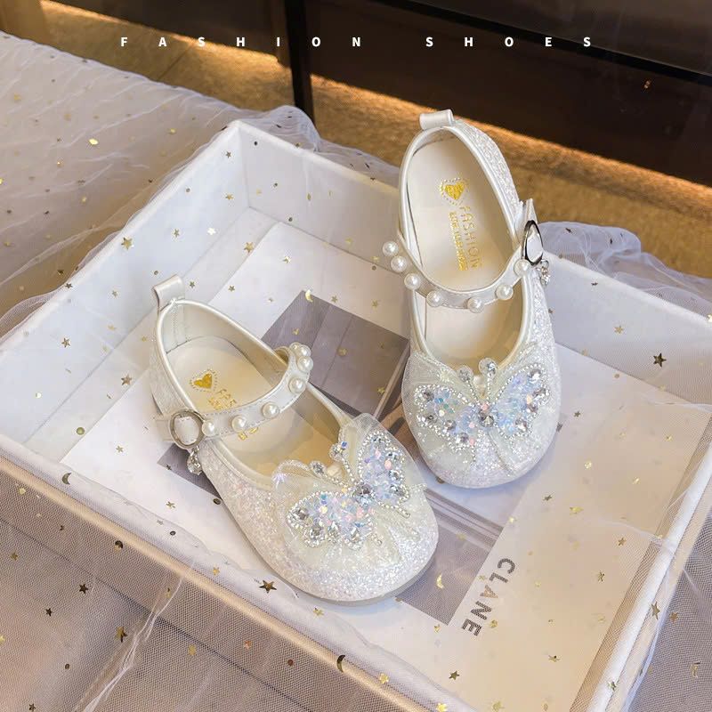  Giày búp bê bé gái đính hình bướm kim sa lấp lánh G01 _ Beekids 