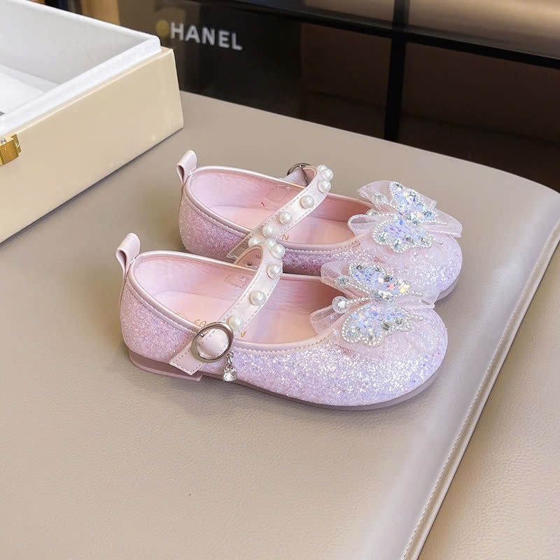  Giày búp bê bé gái đính hình bướm kim sa lấp lánh G01 _ Beekids 