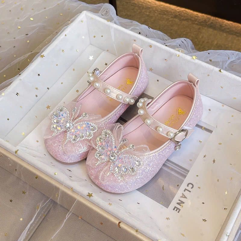  Giày búp bê bé gái đính hình bướm kim sa lấp lánh G01 _ Beekids 