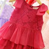  Đầm đẹp cho bé mặc phối ren hoa tùng váy 4 tầng chất tơ mềm mại D06 _ Beekids 