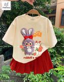  Set váy phối áo thun in hình thú nhồi bông Baby Three siêu hot hit S11 _ Beekids 