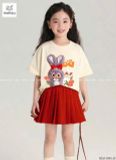  Set váy phối áo thun in hình thú nhồi bông Baby Three siêu hot hit S11 _ Beekids 