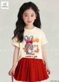  Set váy phối áo thun in hình thú nhồi bông Baby Three siêu hot hit S11 _ Beekids 