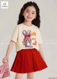  Set váy phối áo thun in hình thú nhồi bông Baby Three siêu hot hit S11 _ Beekids 