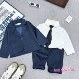  Set vest cho bé trai mặc đi tiệc gồm 4 chi tiết áo vest, quần dài, áo sơ mi trắng, caravat S14 _ Beekids 