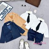  Set vest cho bé trai mặc đi tiệc gồm 4 chi tiết áo vest, quần dài, áo sơ mi trắng, caravat S14 _ Beekids 