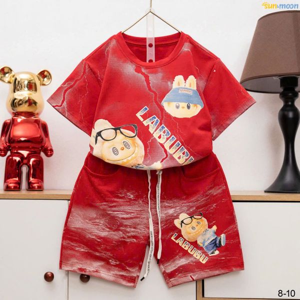  Bộ bé trai họa tiết Labubu loang màu sành điệu S16 _ Beekids 